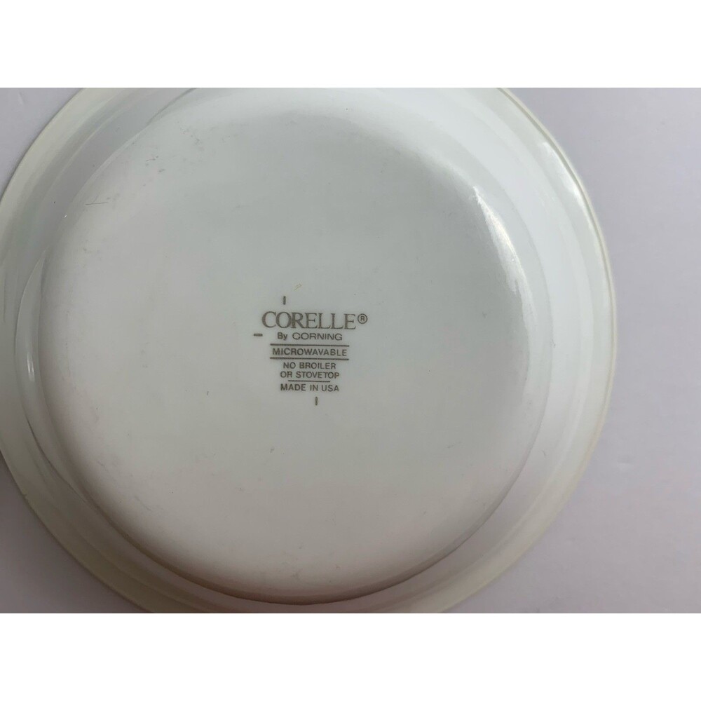 Set of 4 Corelle White With Green Rim 7.25” Soup/Cereal Bowls USA - Picture 6 of 6